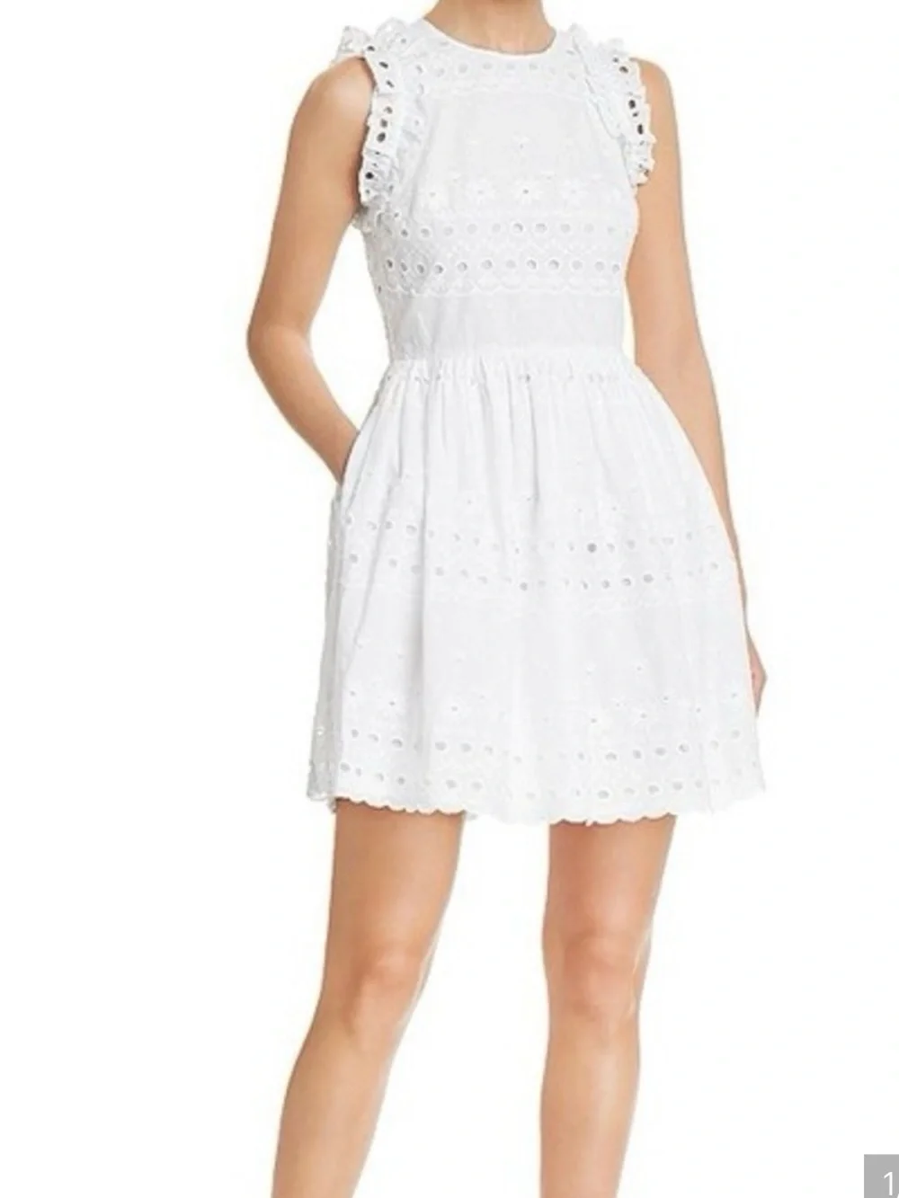 kate spade White Eyelet Sleeveless Midi Dress